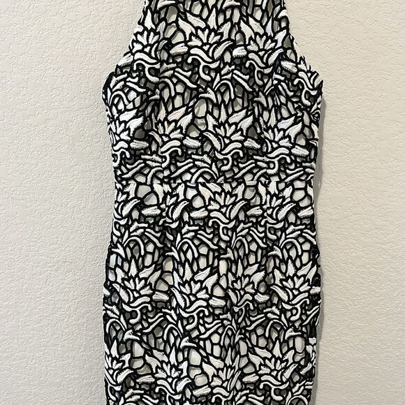 ELLIATT Ivory Coast Lace Sheath Midi Dress White & Black Floral, Size S - Picture 4 of 14